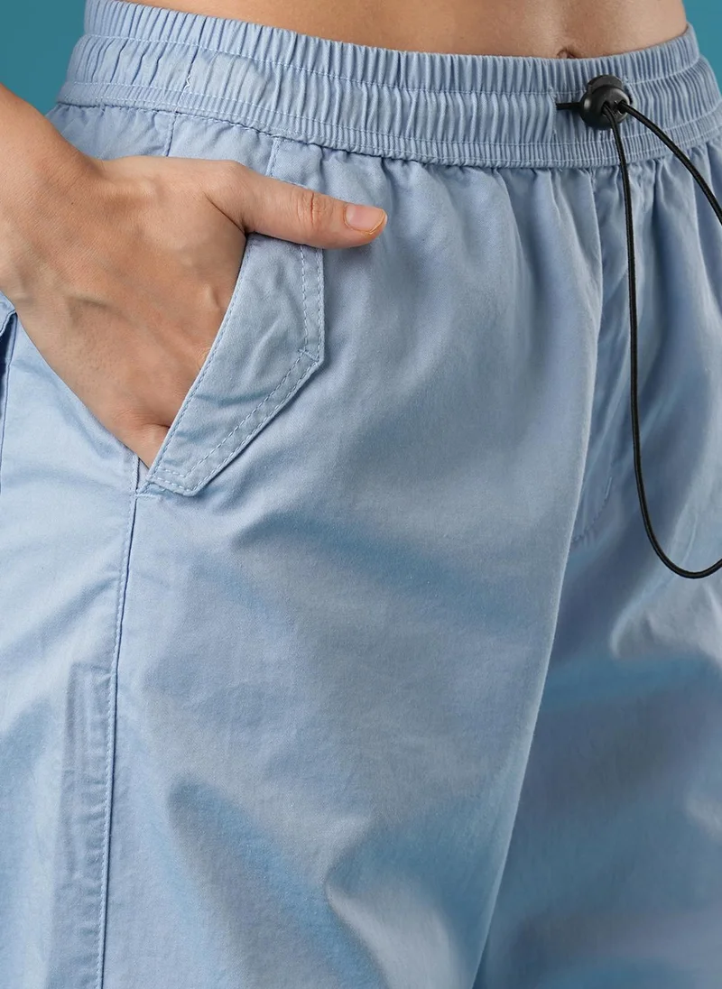 globus Globus Women Mid-Rise Relaxed Fit Pure Cotton Cargo Trousers